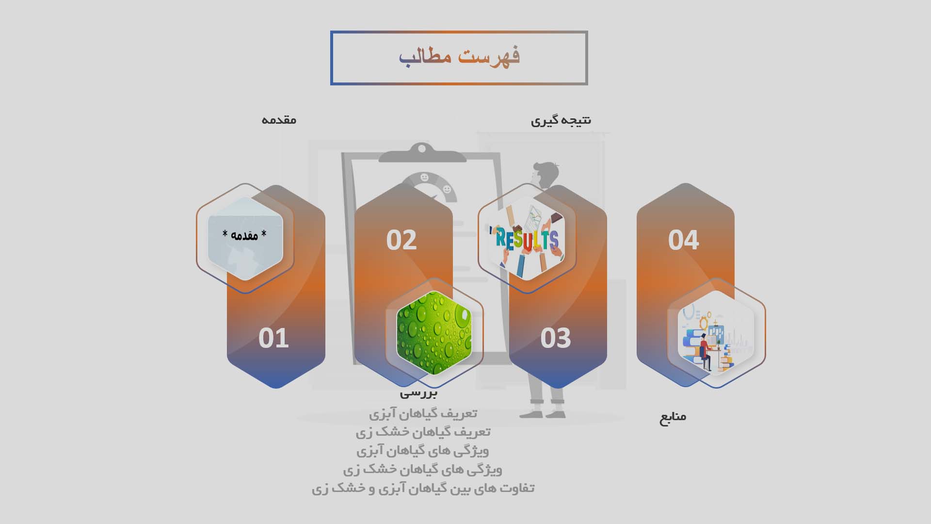 پاورپوینت در مورد تفاوت بین گیاهان آبزی و خشک زی